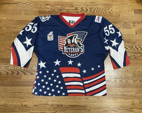 Bakersfield Condors Hockey Jersey ‘Veteren’s Day’ Game Worn + Autograph TRUELSON