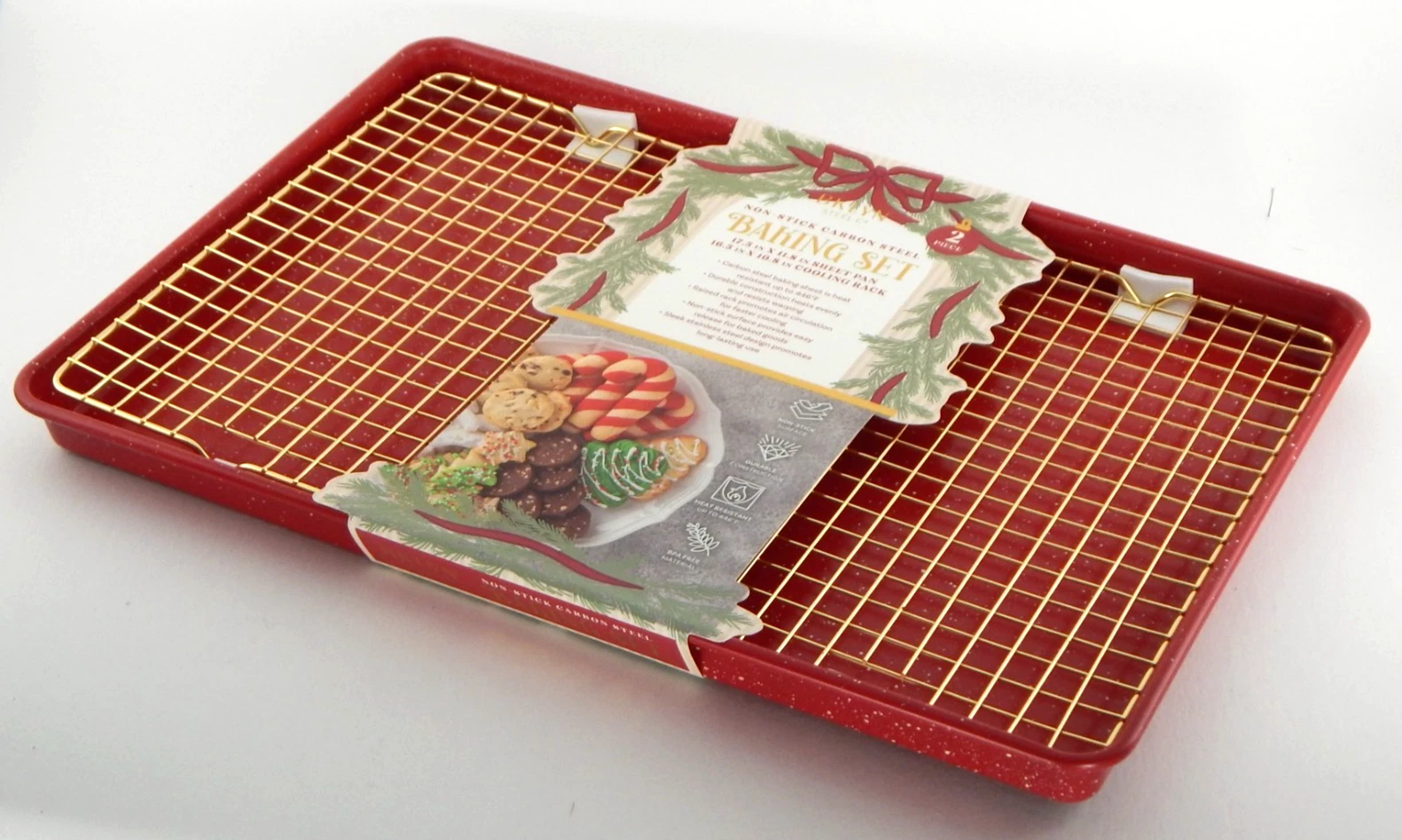 Bklyn Non-Stick Carbon Steel Baking Set 17.5x11.8 in Sheet Pan and Cooling Rack