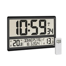 TFA Dostmann Orologio Radiocontrollato da Parete, Digitale XL, 60.4521.01, Tempe