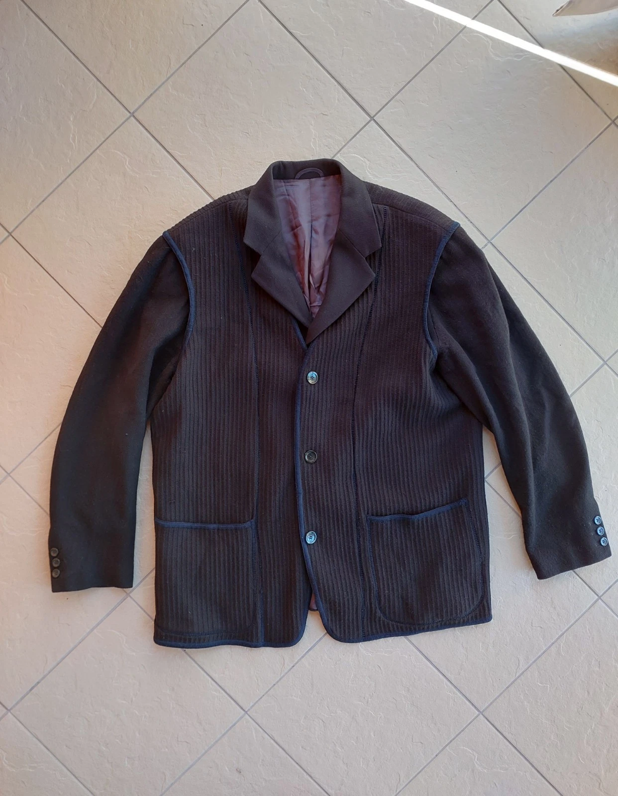 Marithe Francois Girbaud Sporcity Mens 52 Jacket Vintage Black Button