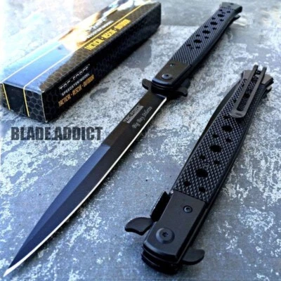 TAC-FORCE 12.5" TAC FORCE SPRING ASSISTED STILETTO TACTICAL FOLDING POCKET KNIFE Blade
