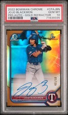 2022 Bowman Chrome Prospect Autographs Jojo Blackmon True Gold /50 PSA 10