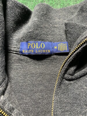 Polo Ralph Lauren メンズ ニット Lサイズ グレー ポニー刺繍 ポロラルフローレン 長袖ニット ハーフジップ ポニー刺繍 グレー L