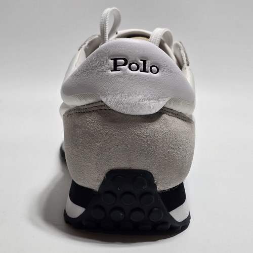 Polo Ralph Lauren uomo taglia 11 treno 85 sneakers bianco grigio scarpe scamosciate nuove con scatola - Foto 4 di 13