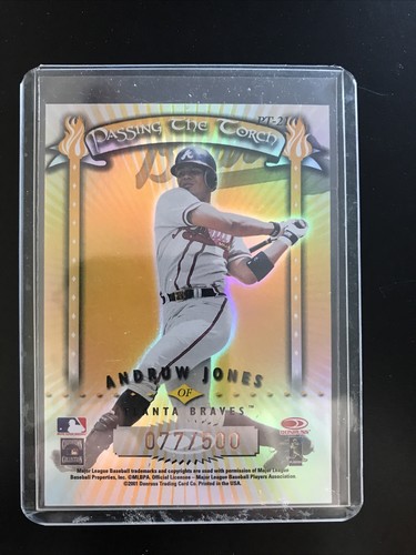 2001 Donruss Elite HANK AARON/ANDRUW JONES Passing the Torch /500 - Picture 2 of 2
