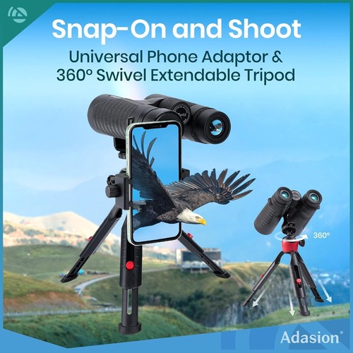 Crisp & Bright 12x42 Binoculars with Universal Phone Adapter for Sports & Hiking - Picture 6 of 10