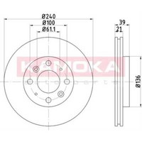 Kamoka 2X Bremsscheibe Vorne Ø240 Mm BelüFtet FüR Honda Jazz II Gd_ GE3 GE2