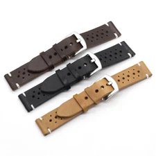 Rally Racing Leather 18mm 20mm 22mm 24mm Quick Release Watchband Watch Strap
