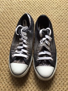 womens black sequin converse