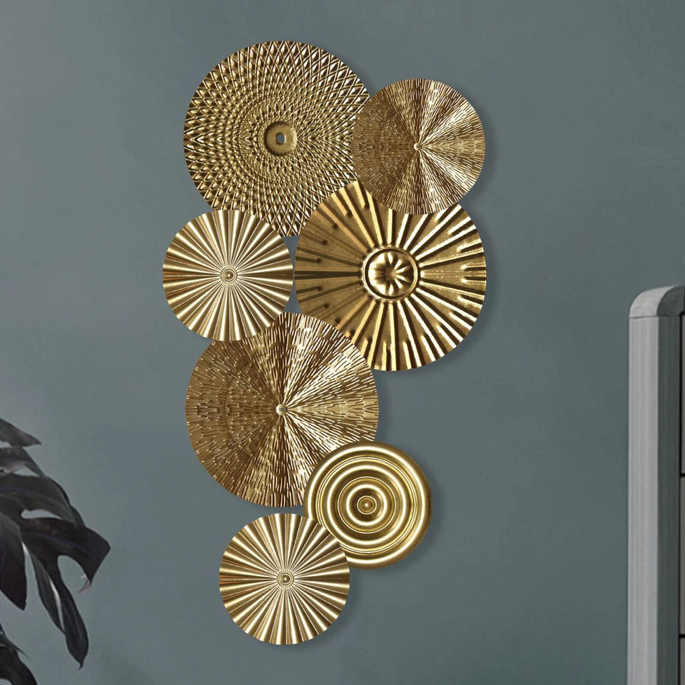 4/7Pcs Hanging Metal Wall Art Metal Wall Decor Modern Wall Decor Trim Plates - Image 3 of 4