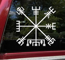 Viking Compass Vinyl Decal V5 | Norse Vegvisir Wayfinder Rune | Die Cut Sticker