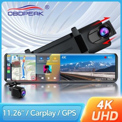 K4 11.26 Inch Carplay & Android Auto 4K 2160P Wifi Dash Cam Rearview Mirror Car