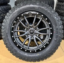20x9 Fuel D680 Rebel Gray Wheels 33" AT RT Tires 5x5.5 Dodge Ram 1500