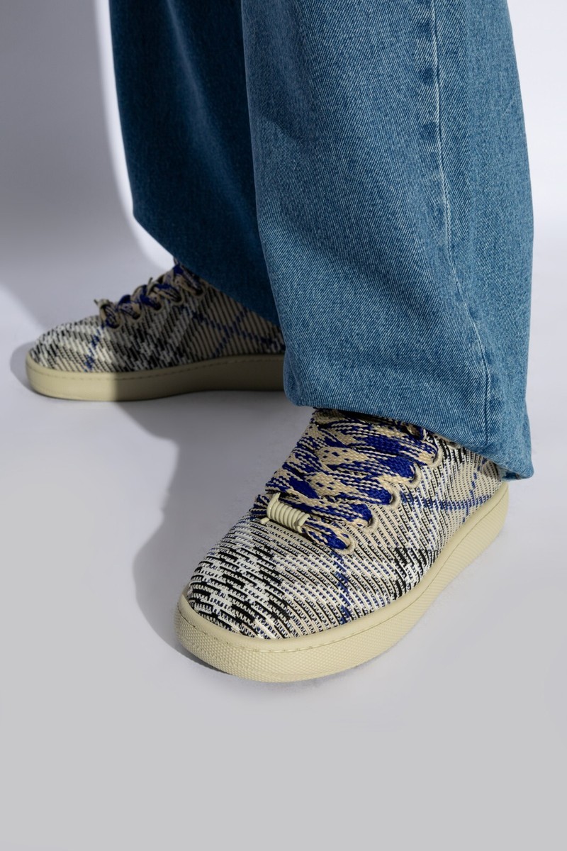 Burberry Check Knit Low Top Sneakers Men's 41/8US Lichen Multi
