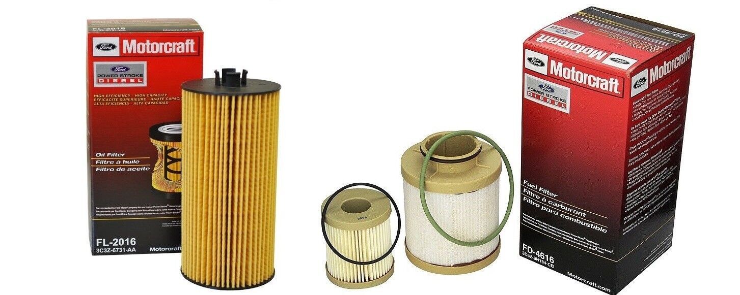 New Motorcraft Ford F Series Powerstroke 6.0L Turbo Diesel 1 Fuel + Oil Filter