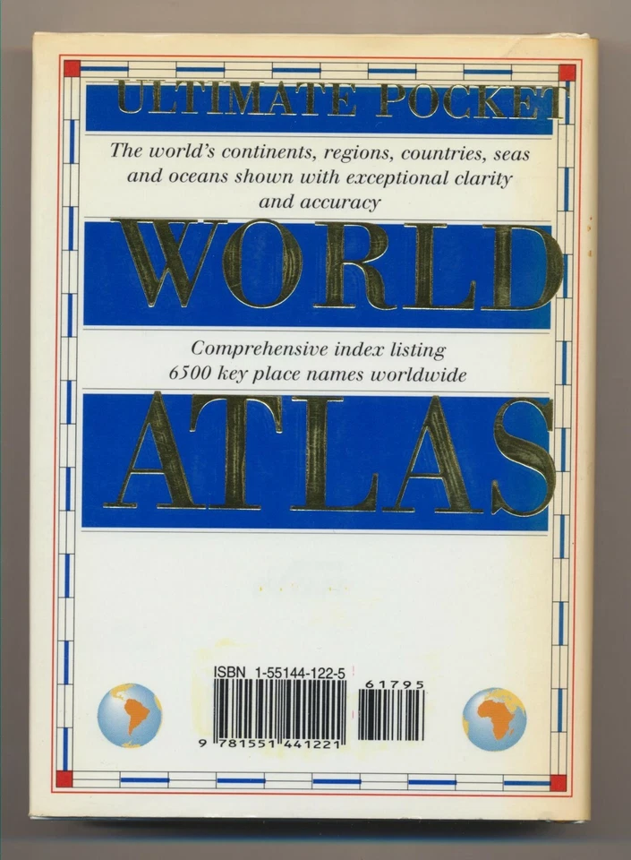 Mini libro 1996 ~ DK ~ Ultimate Pocket World Atlas ~ Más de 100 mapas a color ~ Excelente Foto 3 de 3