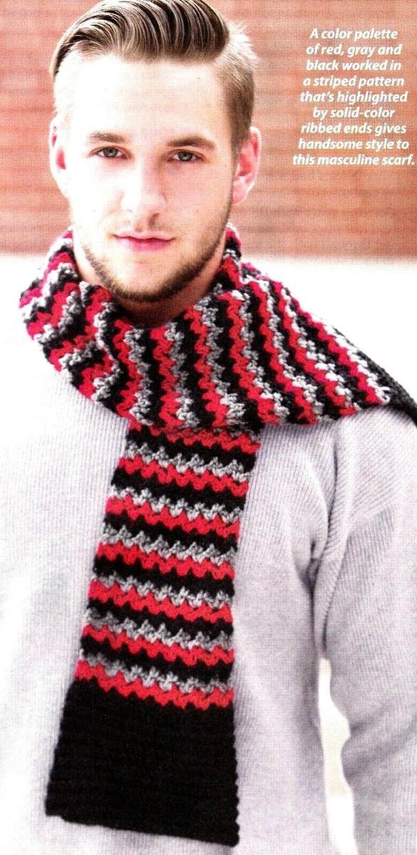 Crochet Tutorial Men's Ribbed Scarf Crochet Pattern Free Half