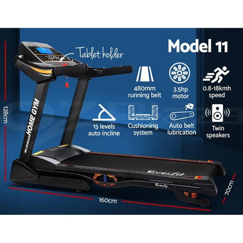Everfit Electric Treadmill Auto Incline Home Gym Exercise Run Machine Fitness - Picture 10 of 102
