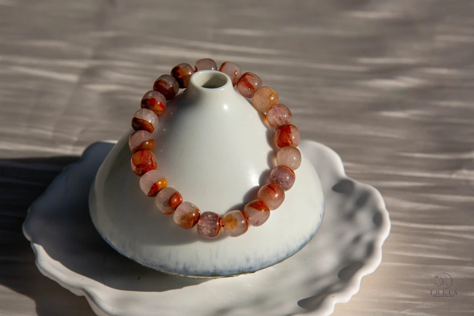 Pulsera de cuentas tradicional de ágata roja natural Zhanguo de 10 mm | 天然战国红玛瑙手串 Foto 3 de 4