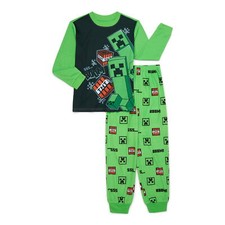 Minecraft Boy's Creeper Mob, TNT Block Long-Sleeved Soft Pajama Set
