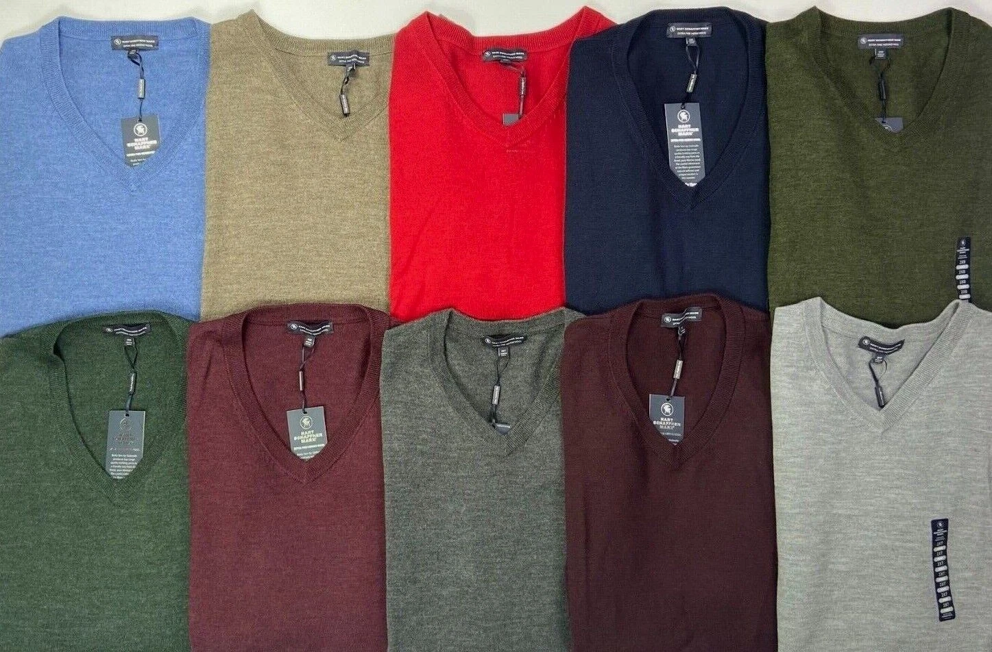 Men's Big & Tall Hart Schaffner Marx Extra Fine Merino Wool V-Neck Sweater