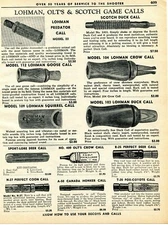 1962 Print Ad of Olt Lohman & Scotch Game Calls Duck Crow Deer Fox Coon Goose