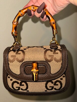 Brand New AUTHENTIC Gucci Leather Bamboo 1947 Jumbo GG Print Brand New AUTHENTIC Gucci Leather Bamboo 1947 Jumbo GG Print