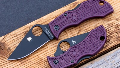 SPYDERCO MANBUG SPRINT RUN FOLDING KNIFE 1.9'' PD#1 MICRO-MELT BLADE BURGUNDY FRN