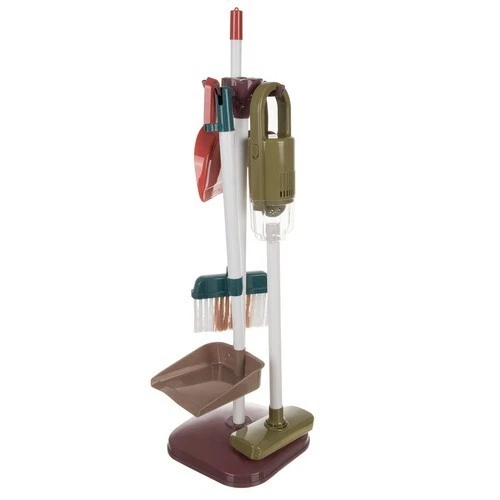 set giocattolo pulizie per bambini con scopa straccio secchi aspirapolvere e acc - Immagine 3 di 4