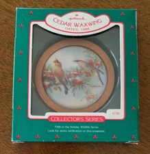 Hallmark 1986 Cedar Waxwing Bird Ornament Holiday Wildlife Birds 5th In Series