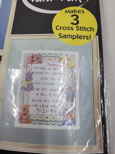 Vintage Bucilla Cross Stitch Baby Birth Records Samplers Valu-Pak of 3 64185 - Picture 4 of 5