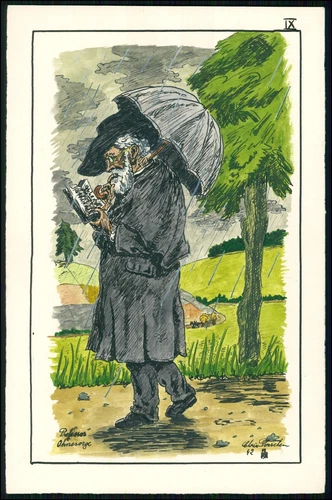 Watercolour ink 25x16cm - Chris Porsche signed Watercolour Prof. Ohnesorge 1942