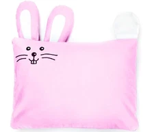 Kinder Fluff Toddler Pillow with Pillowcase Pink Bunny Design- 33x46cm