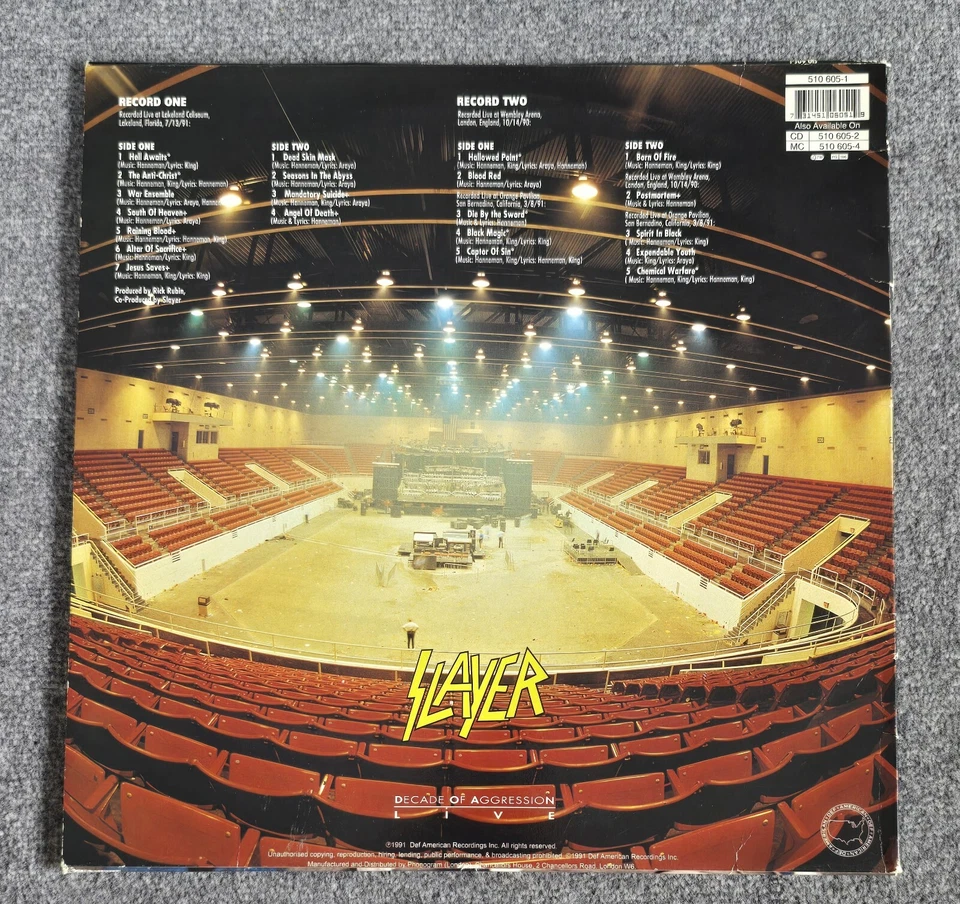 Slayer-Decade Of Aggression 2xVinyl Live (Def American Records 1991) VG+NM- - Bild 2 von 4