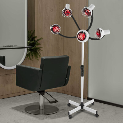 5 Head Salon Infrared Heat Lamp, Adjusting Height Styling Perming Dryer 750W