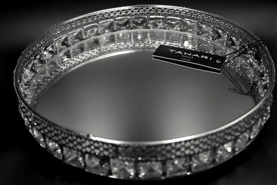 9.5'' Tahari Mirror Tray: Elevate Your Space with Elegance and Style!