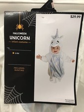Baby Girls infant UNICORN Halloween Costume Bunting 0-9 Months NEW Magical Horse