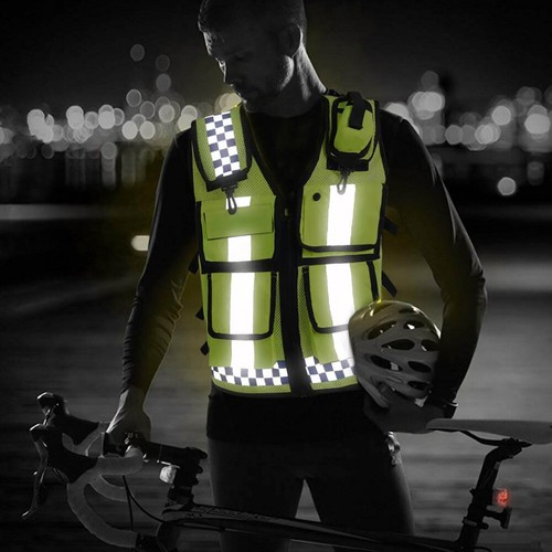Multi-pocket Reflective Safety Vest Night Riding Safety Traffic Vest Breathable - Picture 22 of 22