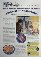 1936 Wheaties Breakfast Cereal Champions Bucko McDonald Kit Klein VTG Print Ad