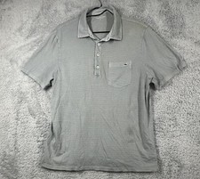 Vineyard Vines Shirt Men Large Performance Grey Stripe Whale Golf Polo Rugby