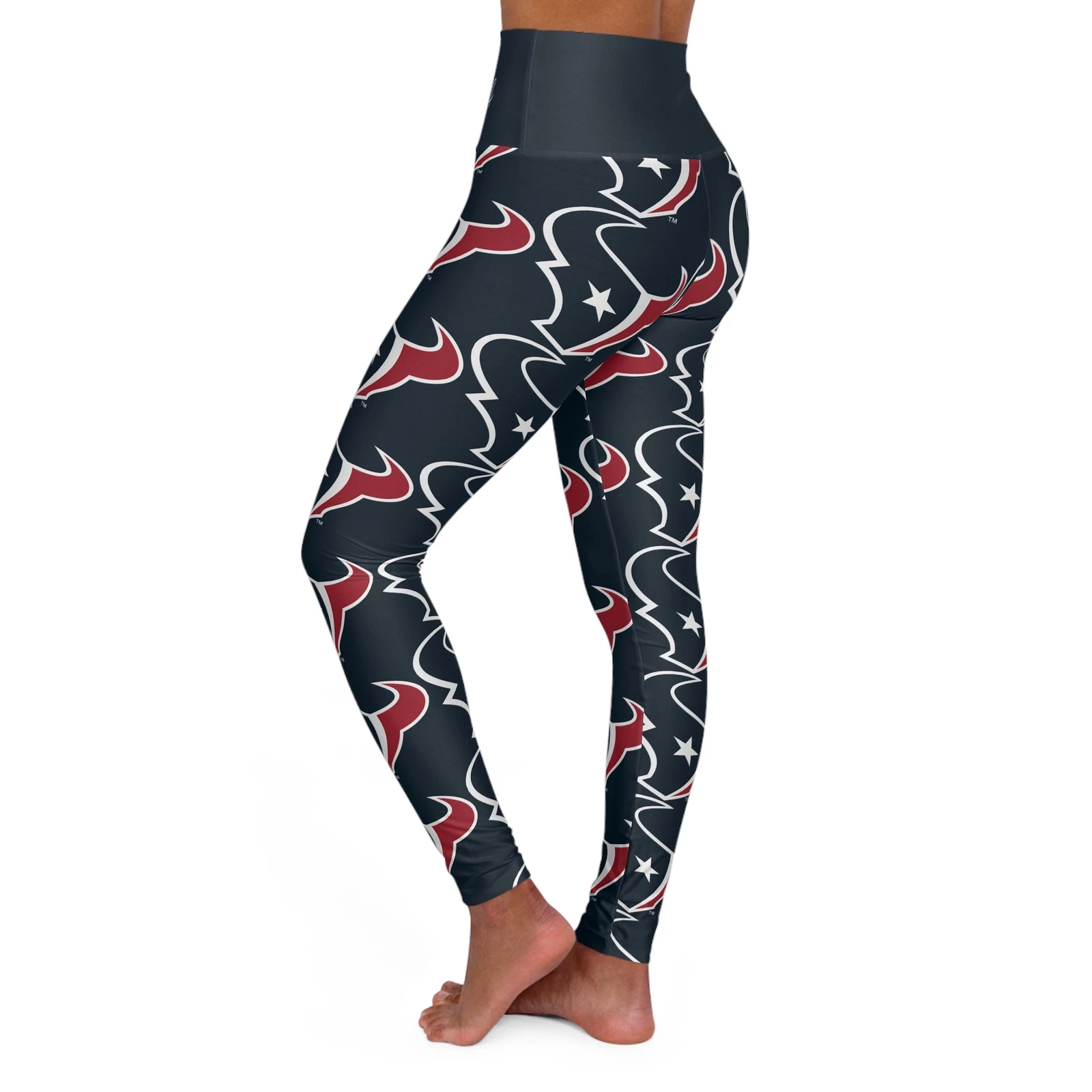 Houston Texans Navy High Waist Yoga Leggings