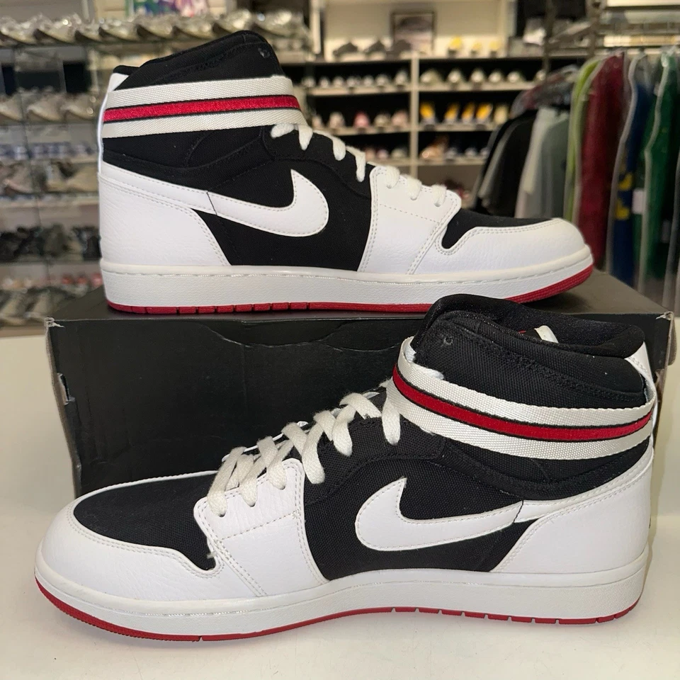 Talla 13 - Nike Air Jordan 1 Correa Alta Blanco Negro 342132-101 Foto 2 de 4