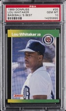 1989 DONRUSS BB'S BEST #35 LOU WHITAKER PSA 10