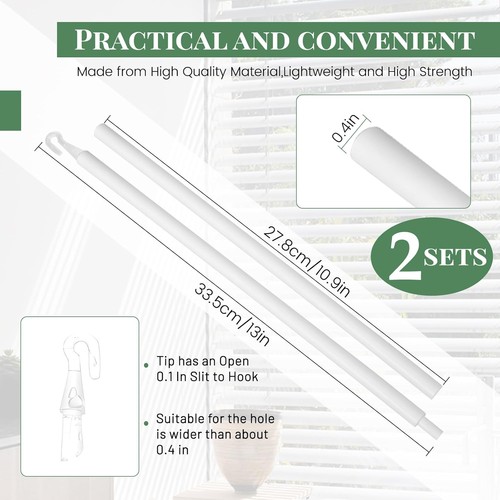 2 Sets Blind Wand with Hook, Blind Opener Horizontal Window Blinds Vertical Blin - 第 7/7 張圖片