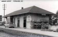 Ferguson MO Missouri Wabash Railroad Train Depot Station RPPC Postcard COPY