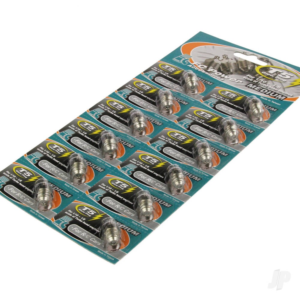 Force Glow Plug for Nitro Engines Turbo T5 Medium (Bulk Pack of 12)