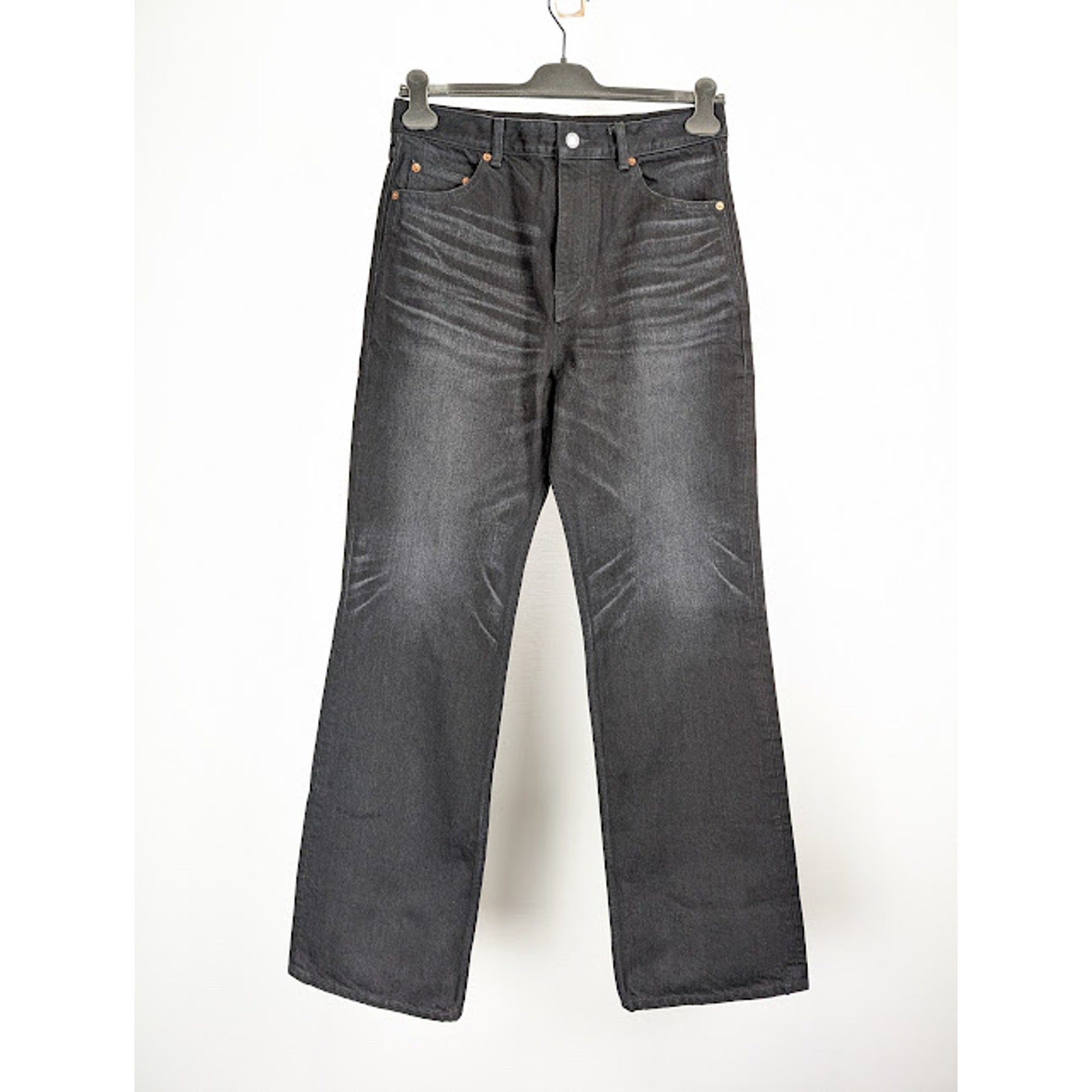 Jeans Saint Laurent Paris Q:2 D35 anni 70 svasati denim nero 32 nuovi con etichette