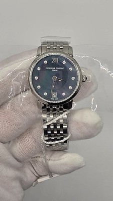 Frederique Constant Slimline Ladies FC-220MPBD1S26B Blue MOP Diamond 30mm