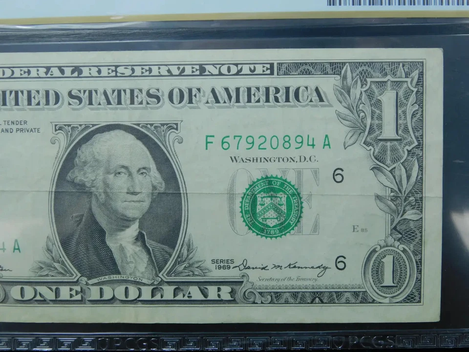 1969 $1 Federal Reserve Note w/ Mismatched Serial Numbers - PCGS VF25 - Image 3 of 3