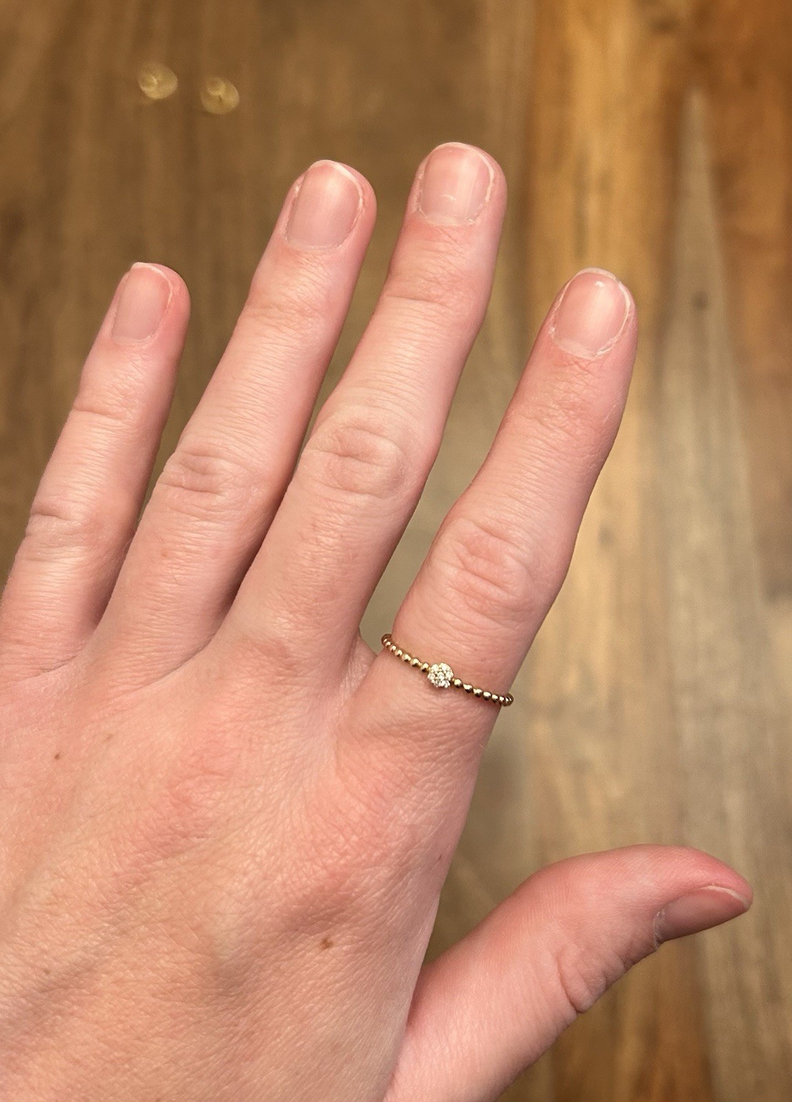 Solid 10k Rose Gold Beaded Stacking Ring Size 7 - image 12